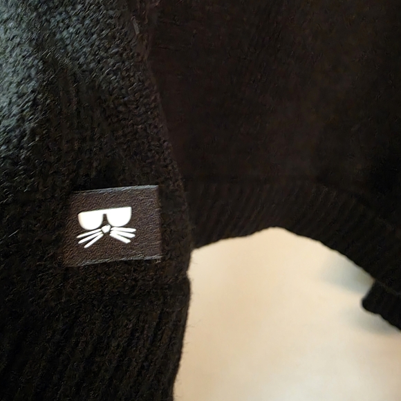 Karl Lagerfeld Black Sweater with Cat Design - Picture 11 of 14